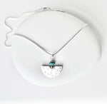 Sterling Silver Amulet Pendant with Turquoise Gemstone Beads