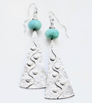 Meander Silver Earrings + Amazonite